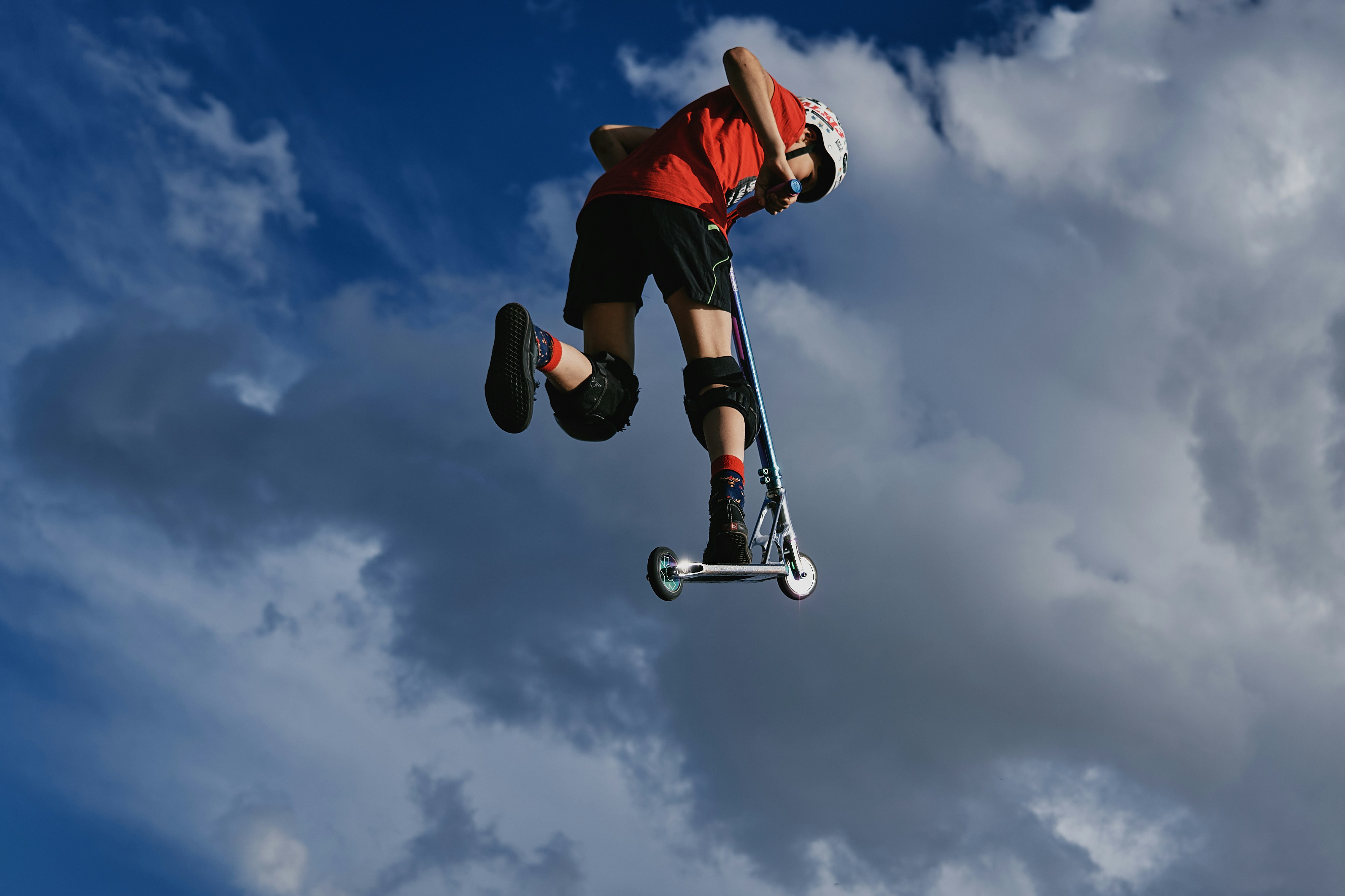 a man jumping in the air