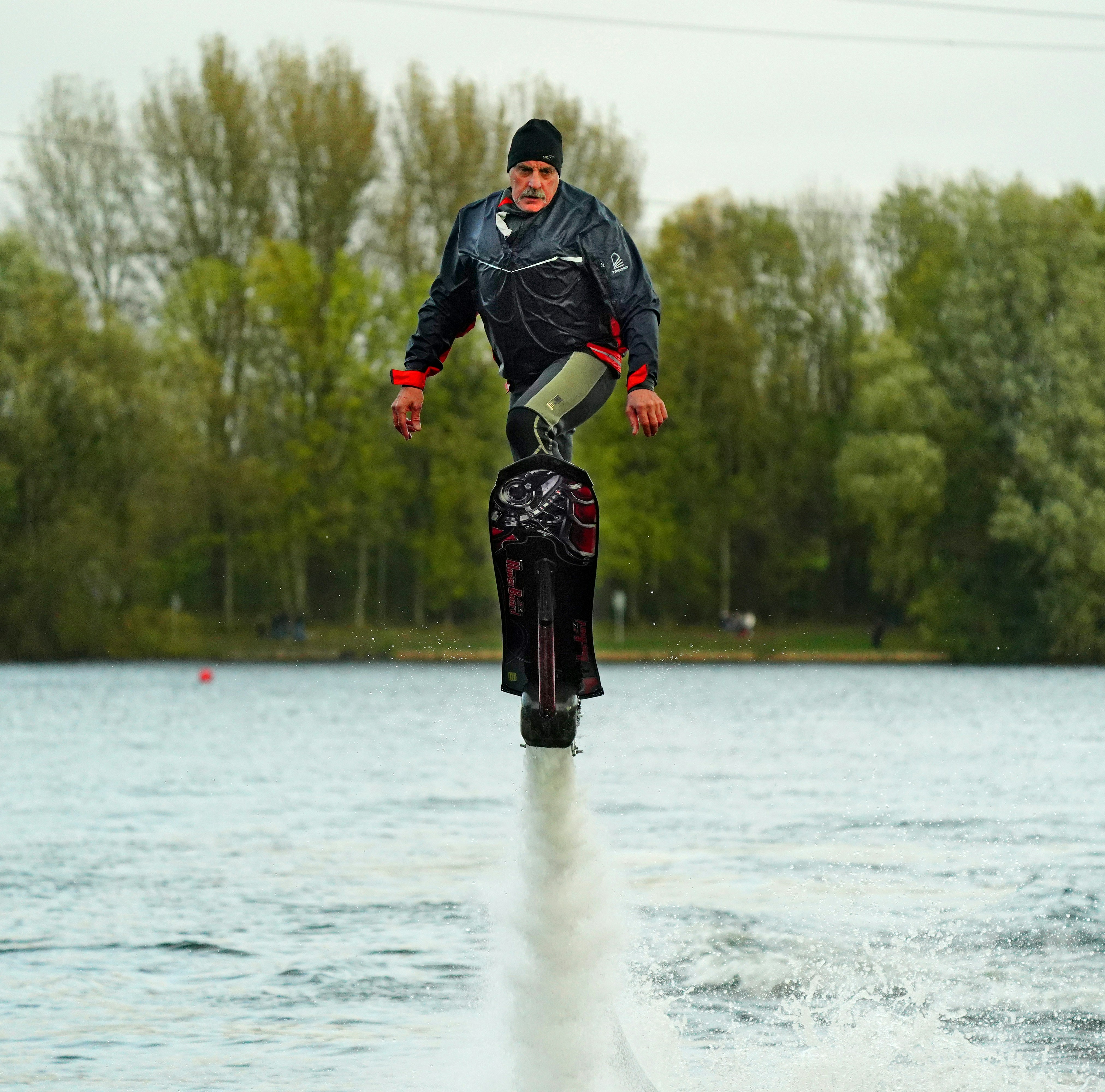 a man jumping in the air