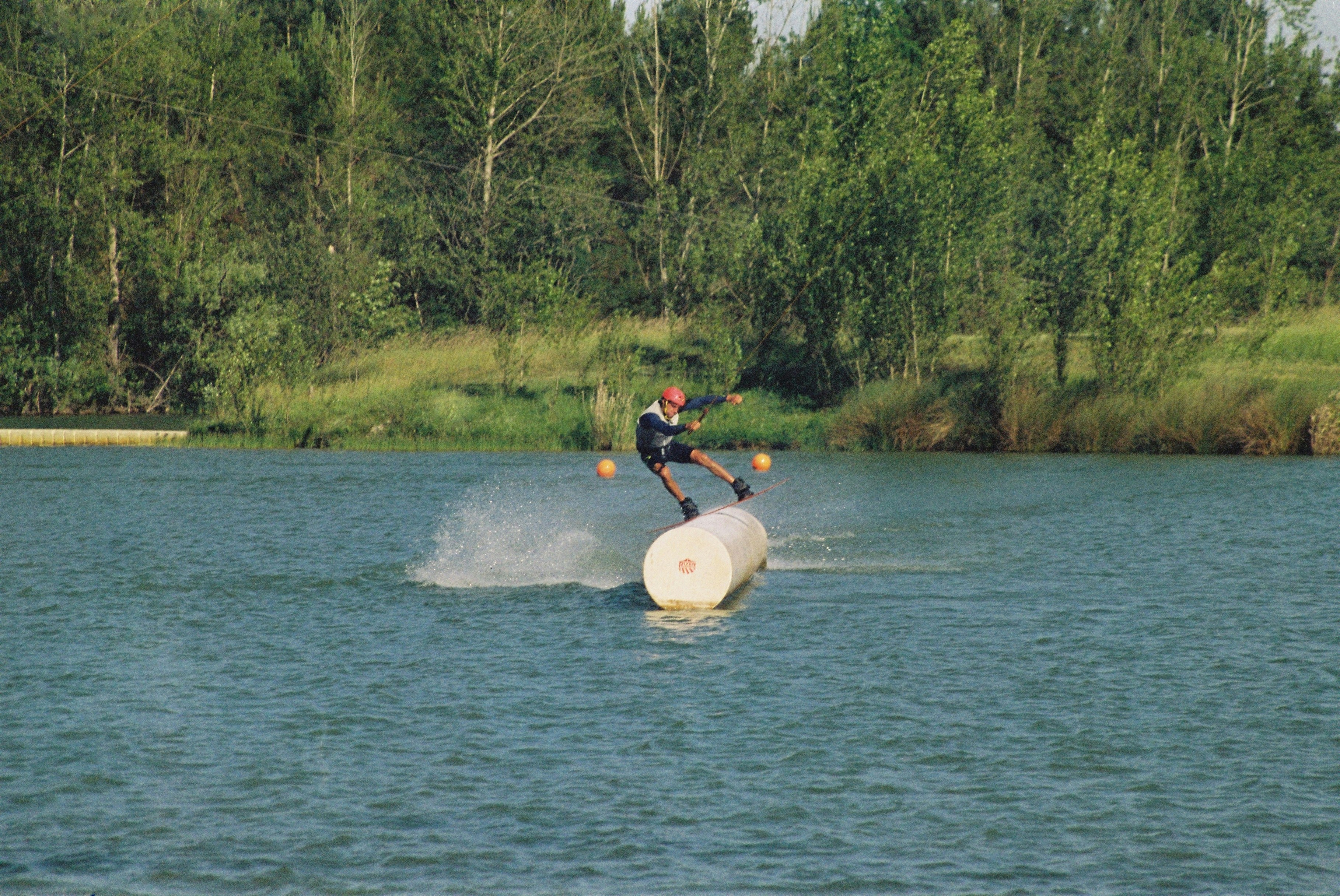a man water skiing